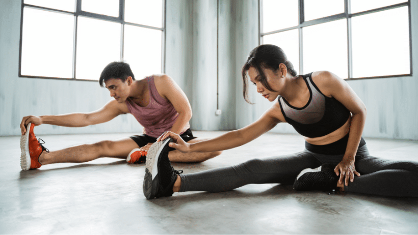 couple stretching