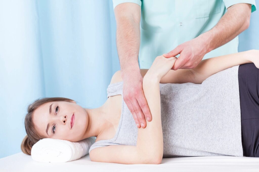 woman getting chiropractic adjustment